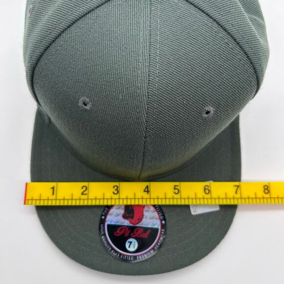 Pit Bull Flat Fitted Baseball Hat 7.5 Solid Teal Vintage Cap New with Stickers - Picture 8 of 9